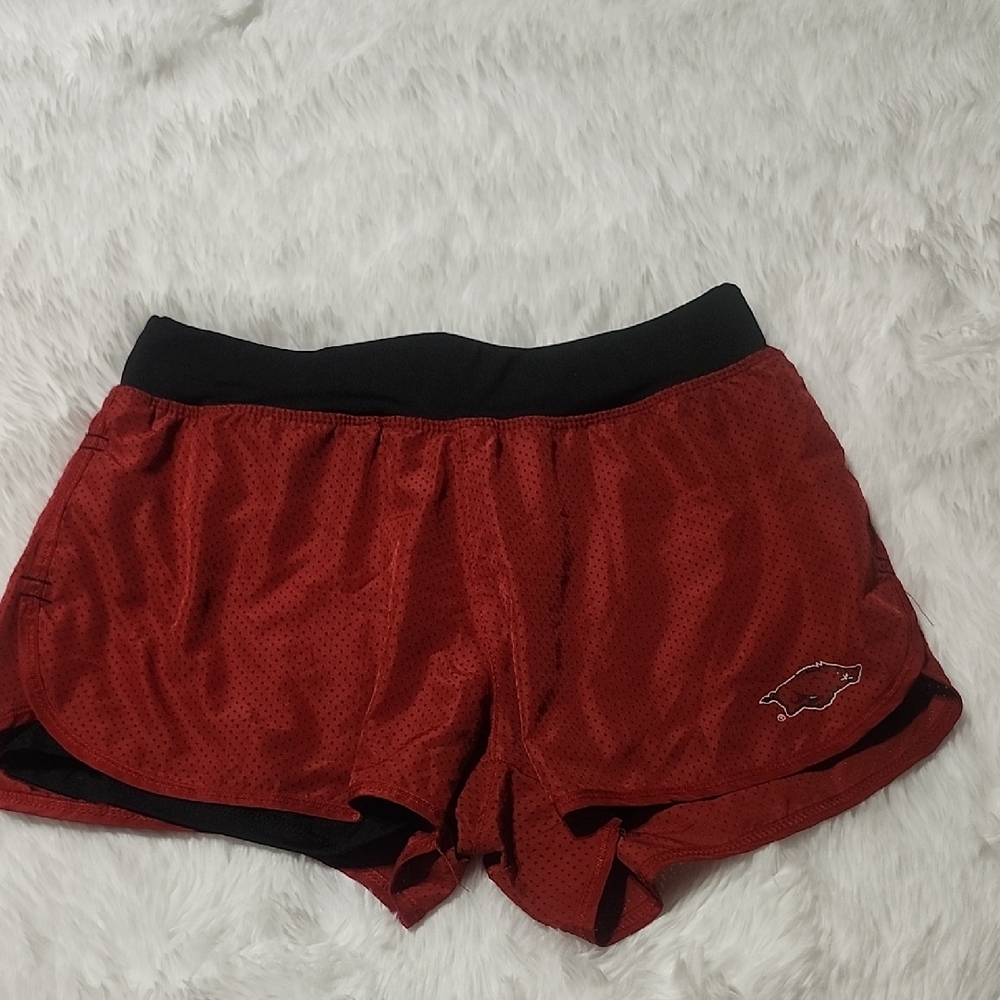 Arkansas Razorback Colosseum Red and Black Women's Athletic Shorts